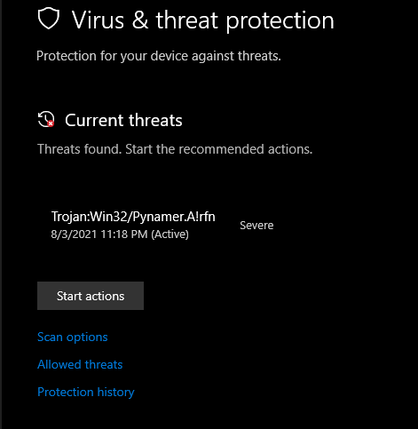 WINDOWS DEFENDER KEEPS SAYING ACTION NEEDED - Microsoft Community