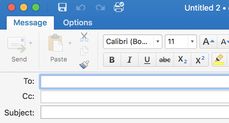 insert table in outlook for mac