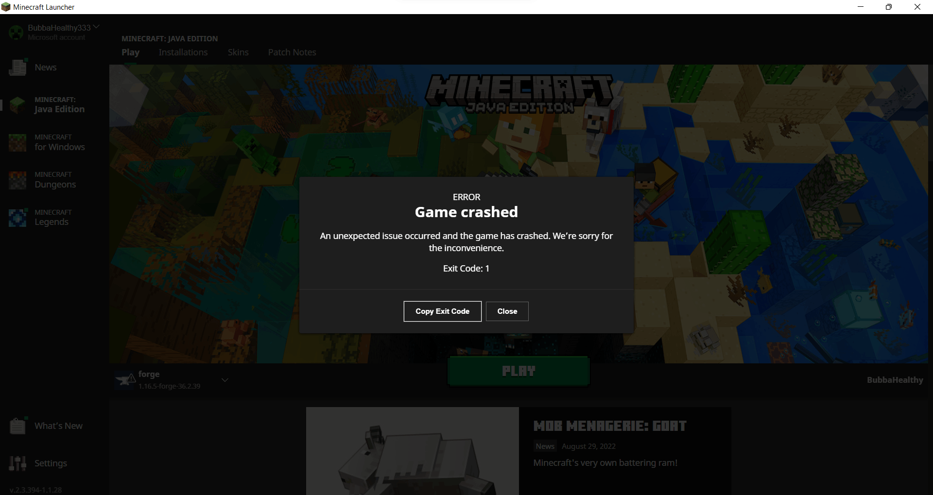 Minecraft Forge Keeps Crashing - Microsoft Community