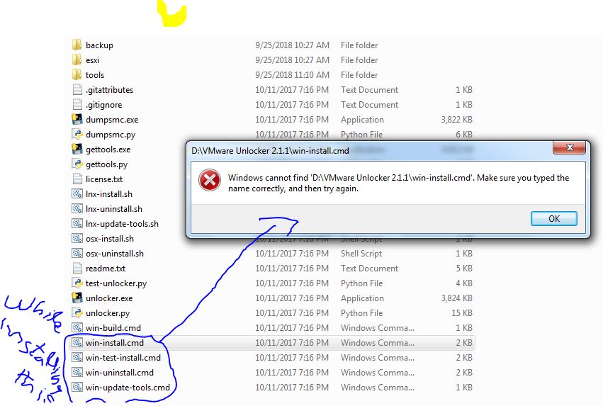 Window Cann T Find The Path D Vmware Unlocker Microsoft Community