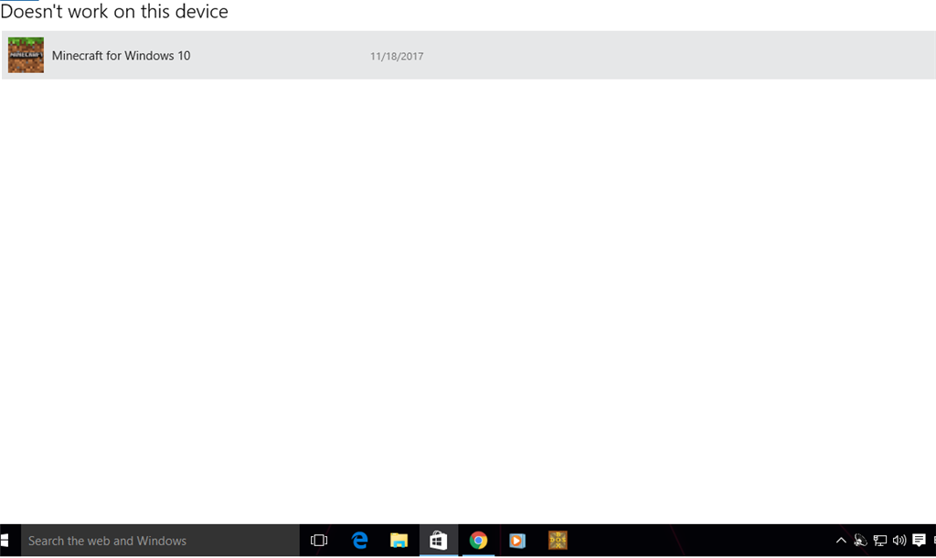 Free edition of Minecraft for Windows 10 not on my device