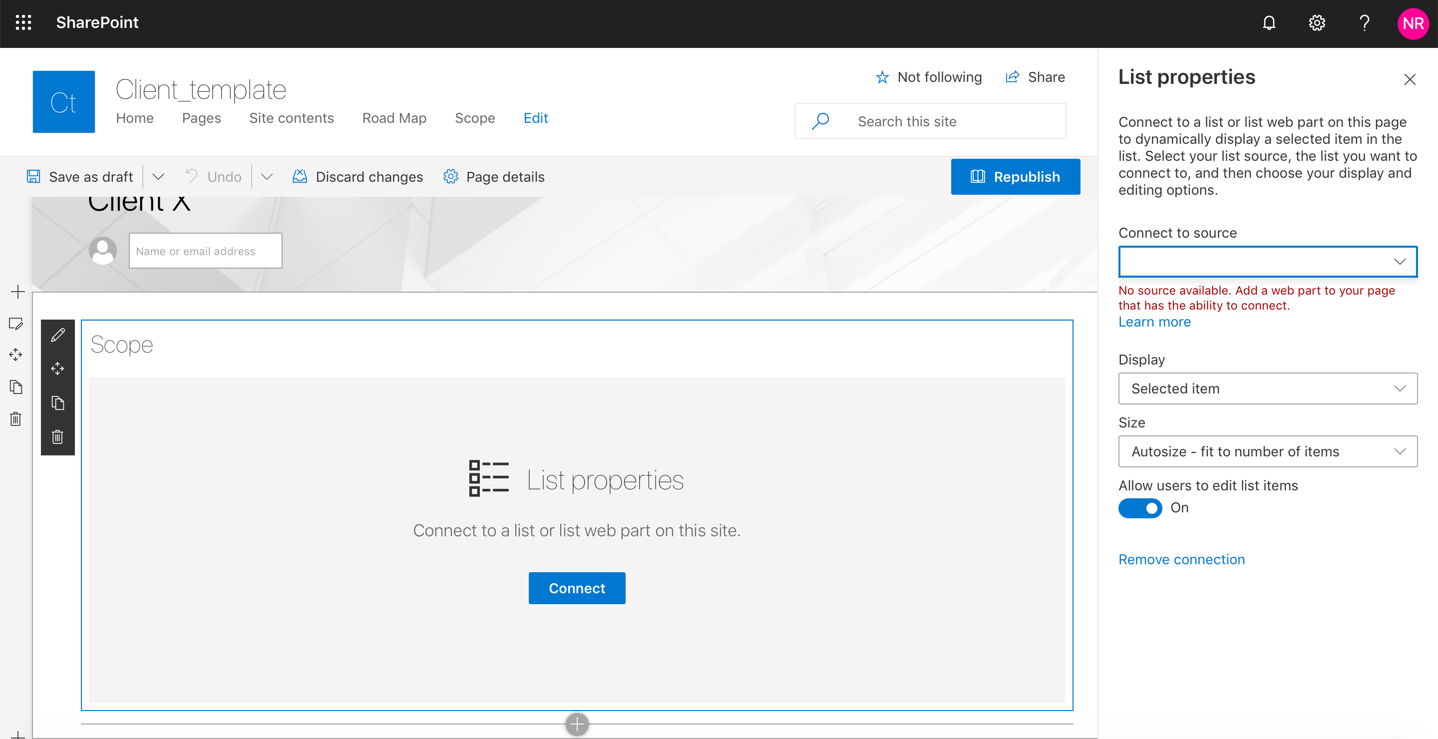 List Source Is Not Showing On Sharepoint Page Microsoft Community