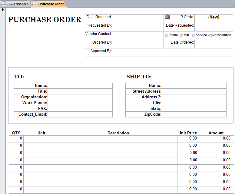 microsoft access form data entry property