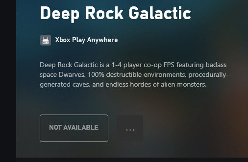 Cannot download Deep rock Galactic with pc game pass. - Microsoft