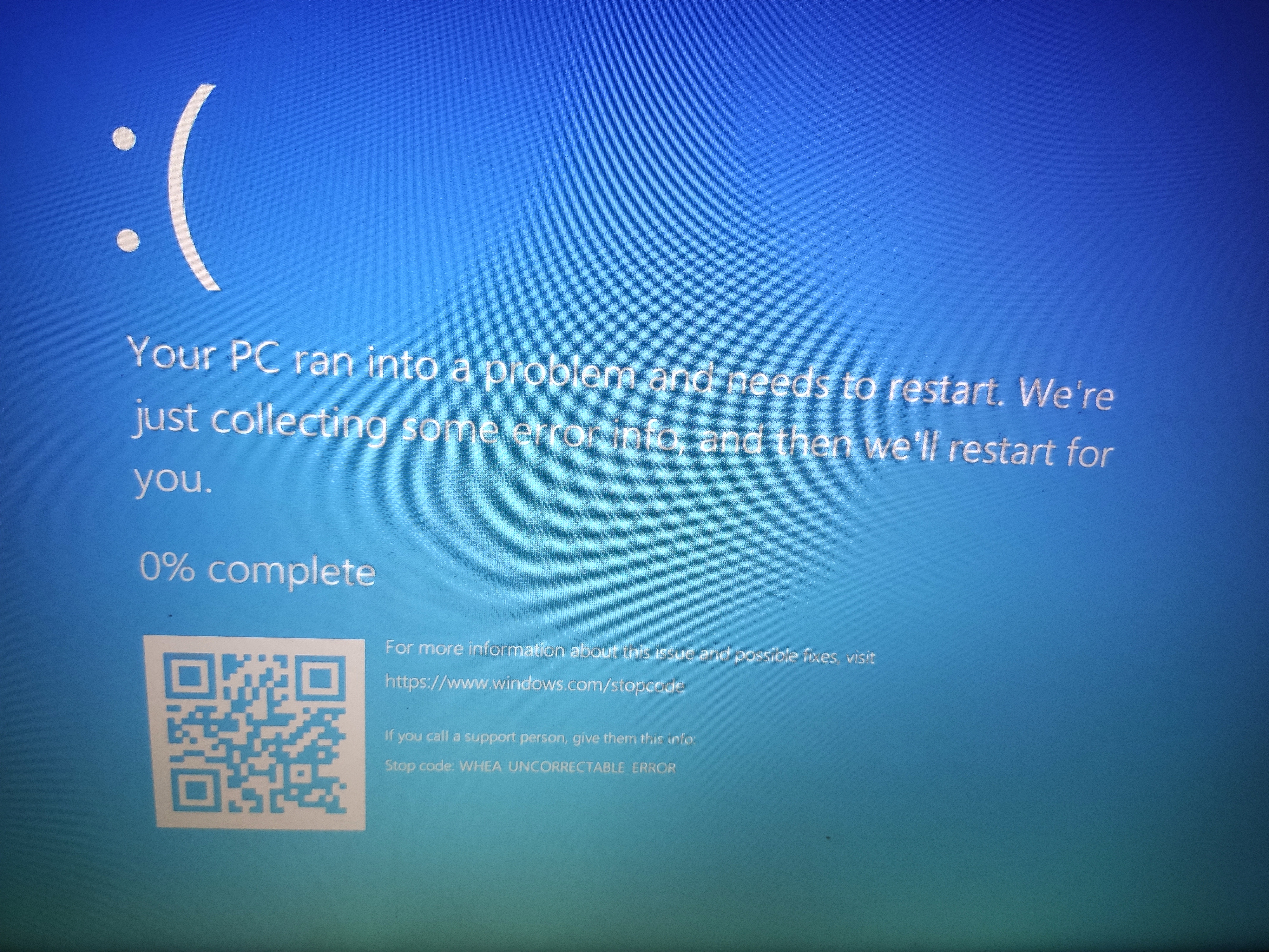 Laptop is not starting due to WHEA UNCORRECTABLE ERROR - Microsoft ...