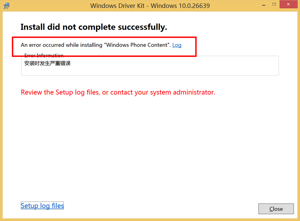 Windows Driver kit failed to install Microsoft Community