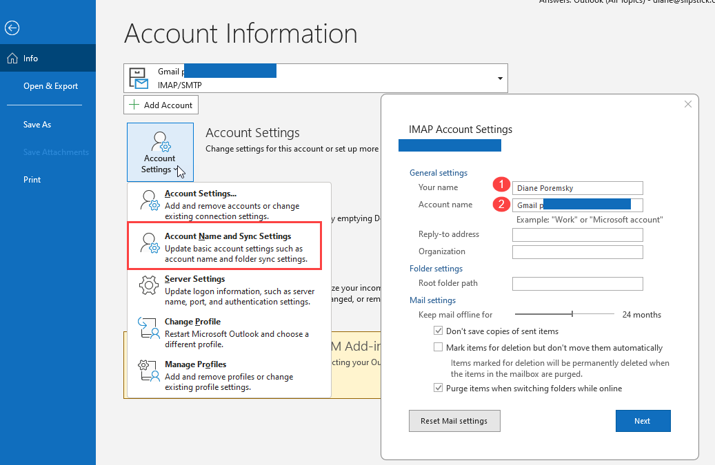 How do I change from Outlook to Exchange?