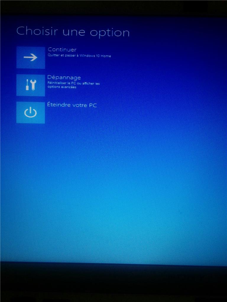 Reinitialisation pc impossible windows 10