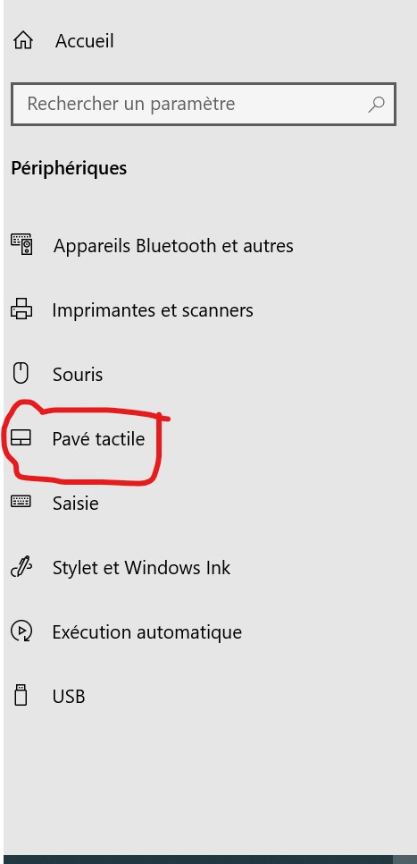 Désactiver les clics du pavé tactile - Windows 10