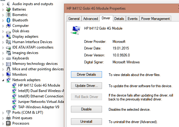 Hp lt4112 gobi 4g device firmware update что это