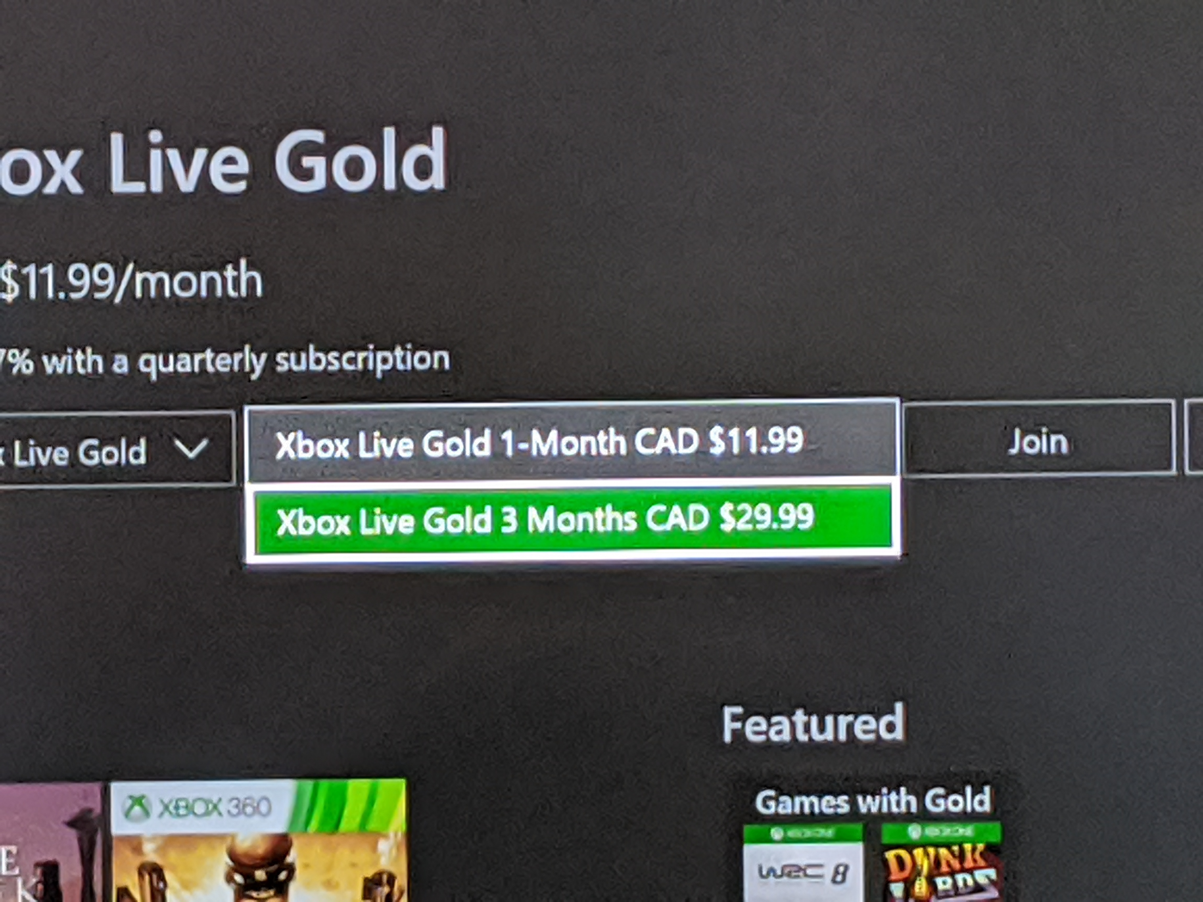 xbox live gold monthly cost