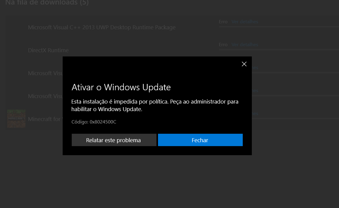 Está dando erro para baixar a atualização - Microsoft Community