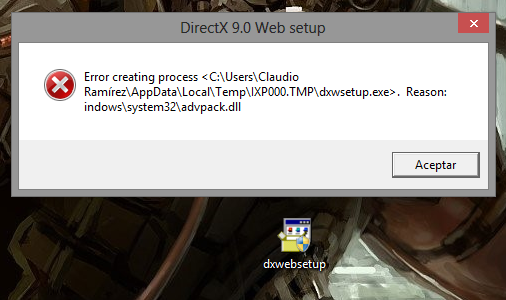 Advpack dll не дает установить directx