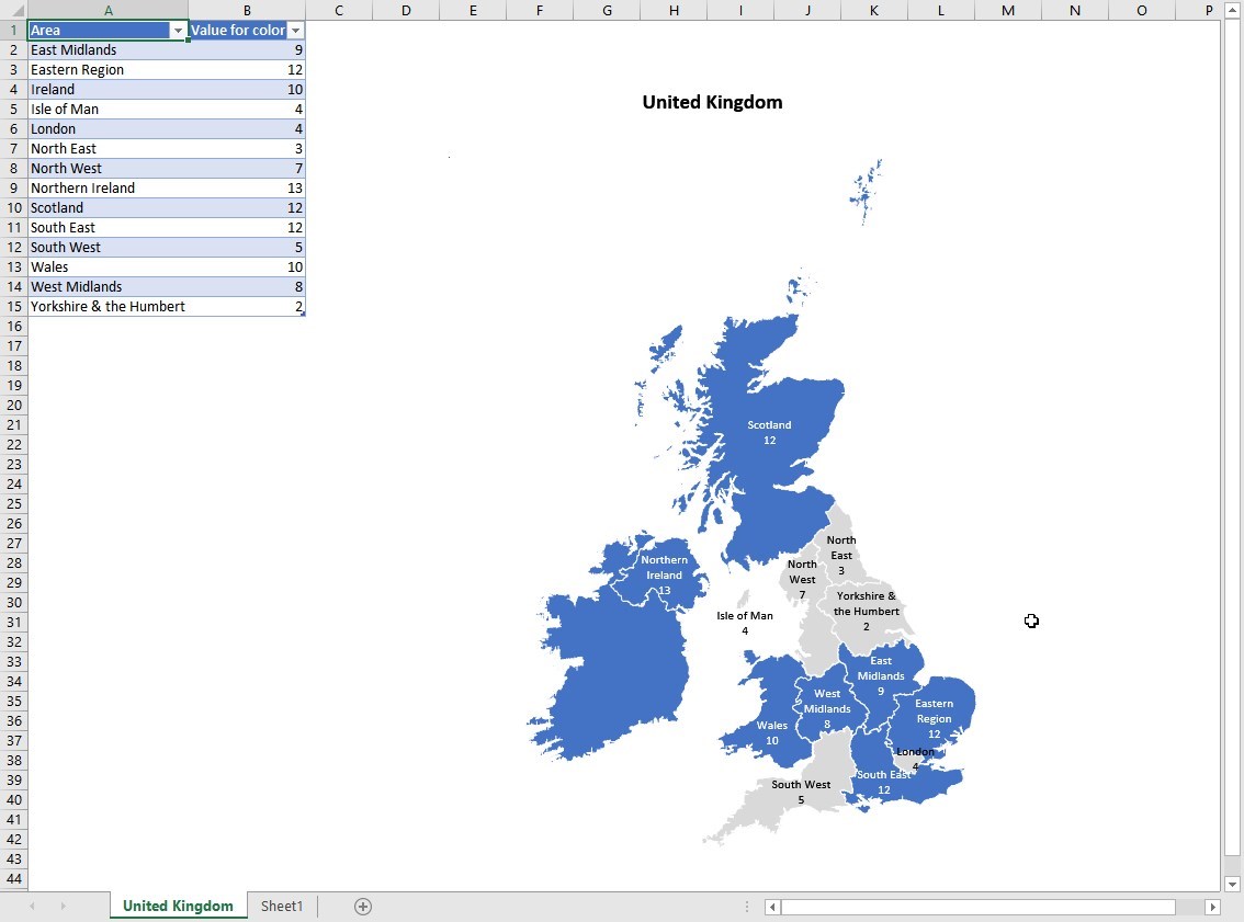 Excel Maps UK Regional Data, English Regions Not Showing - Microsoft ...