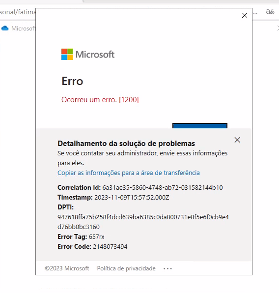 drive com erro - Microsoft Community