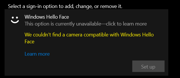 microsoft windows hello face migration package