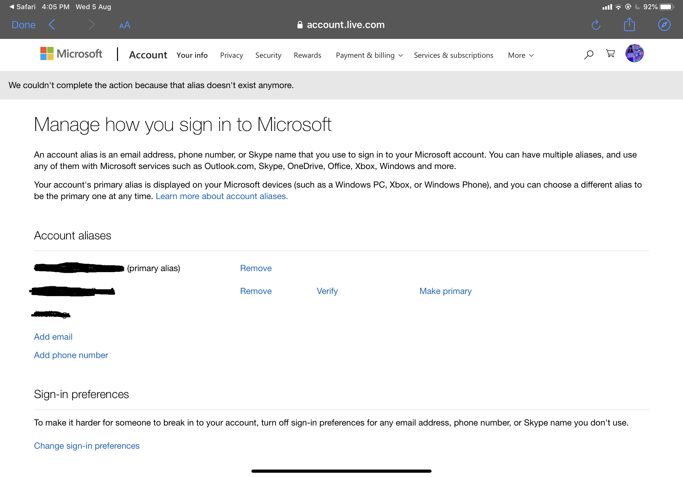 How to add an email address or phone number to your Microsoft account -  Microsoft Support