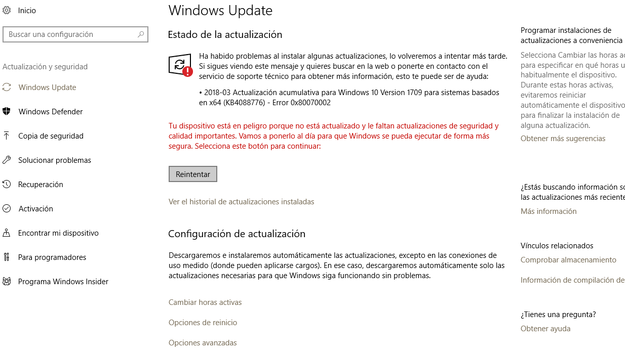 Error 0x80070002 En Windows Update Windows 10 Microsoft Community 5292