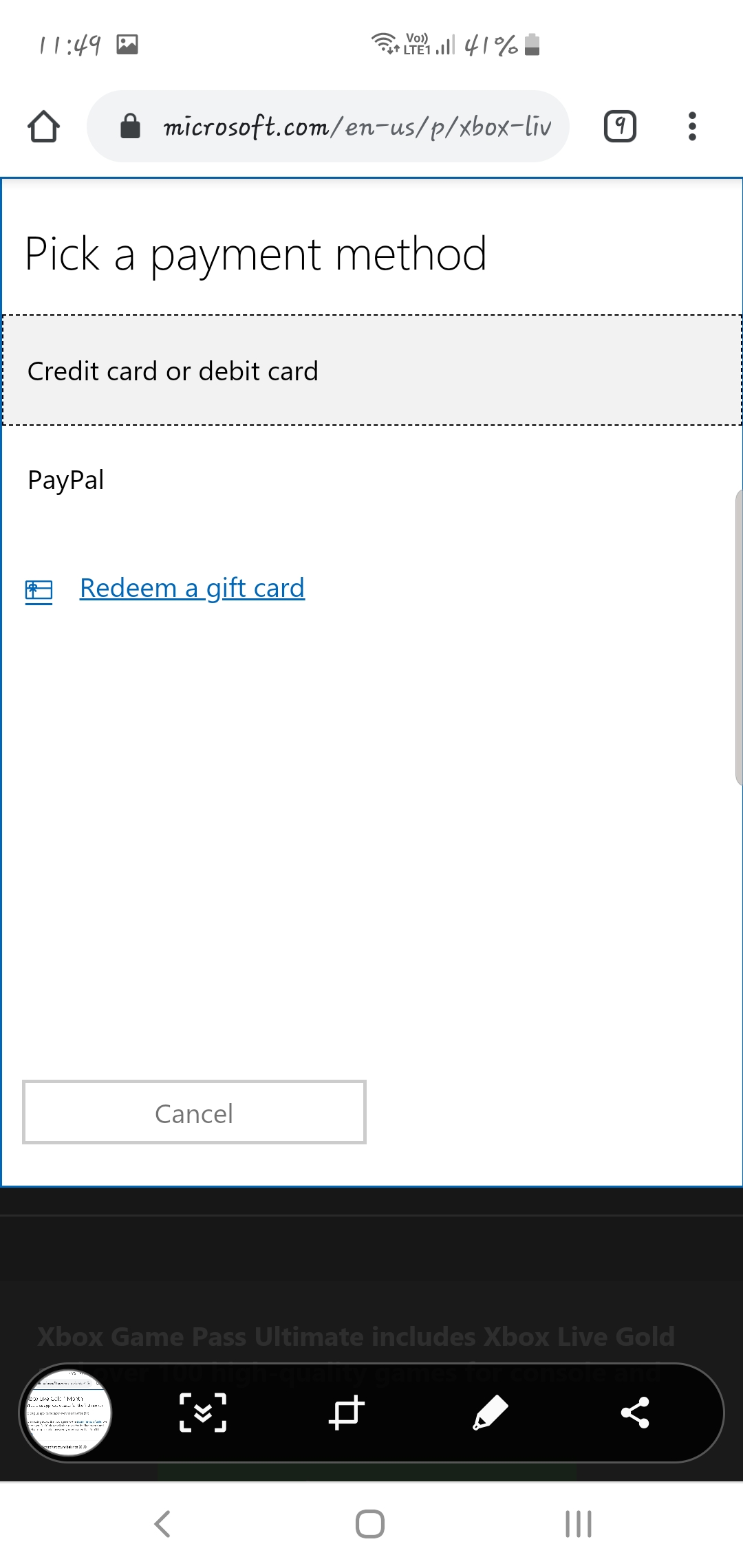 xbox gold paypal