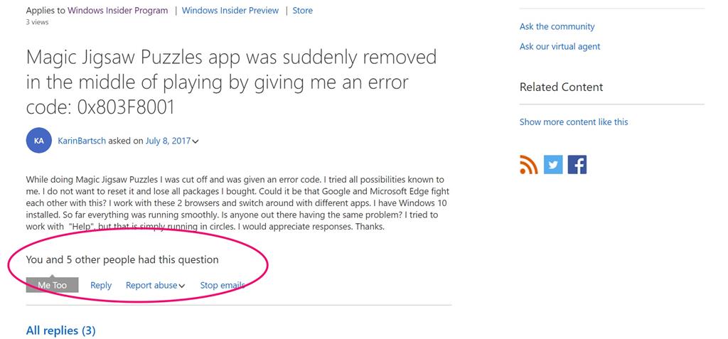 Magic Jigsaw Puzzles App Was Suddenly Removed In The Middle Of Playing Microsoft Community