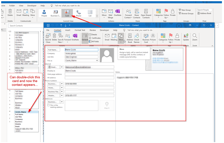 Outlook Contacts Not Showing Correctly Under People Tab Microsoft Community
