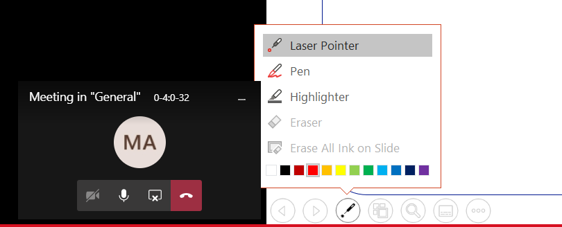 presentation pointer in teams
