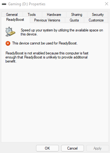 No Readyboost In Windows 11 - Microsoft Community