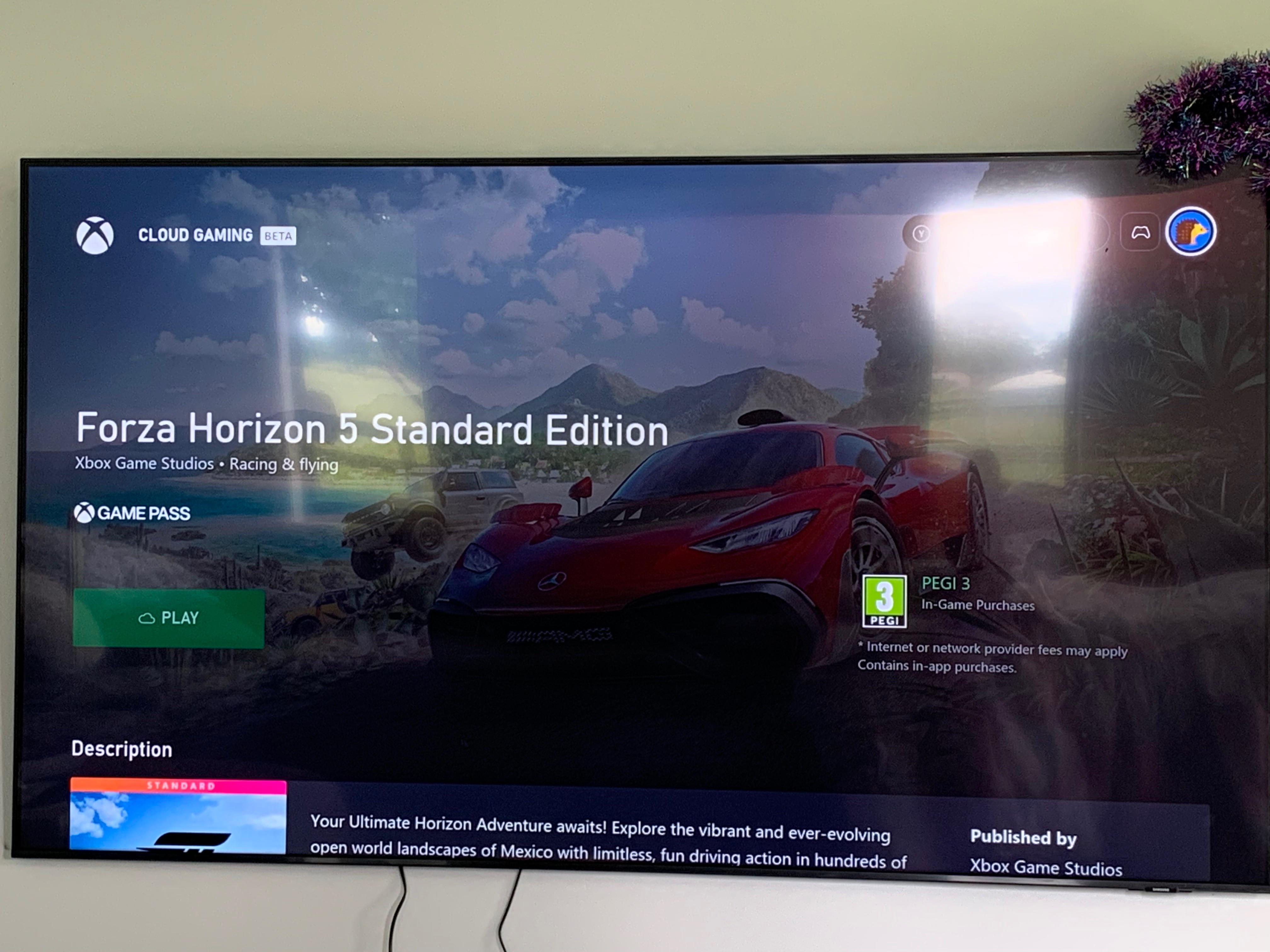Won't let me play cloud games on Samsung tv - Microsoft Community