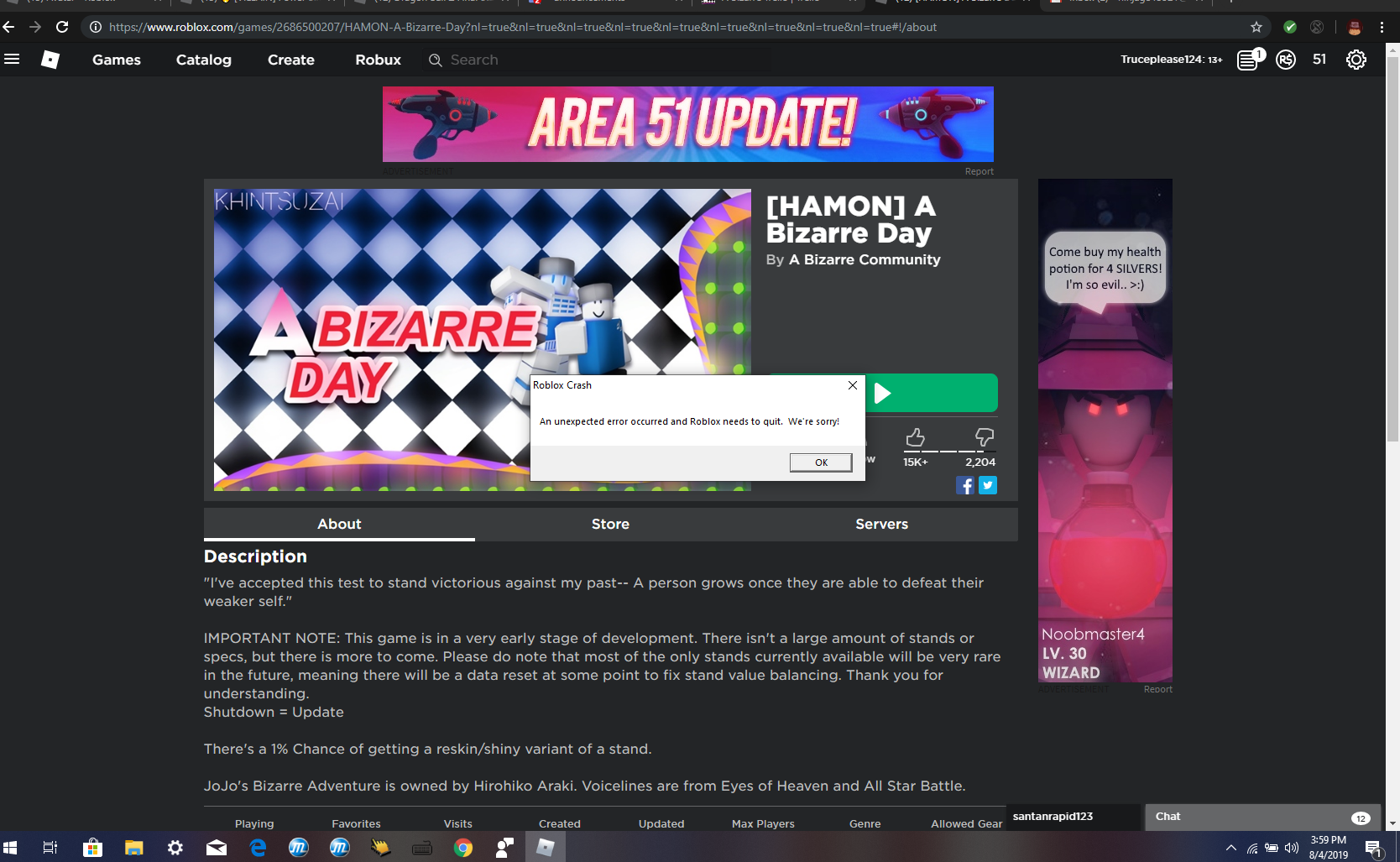 Roblox Repeatedly Crashing After Working Just Fine Microsoft Community - roblox repeatedly crashing after roblox help website Roblox Repeatedly Crashing After Working Just Fine Microsoft Community - roblox help website