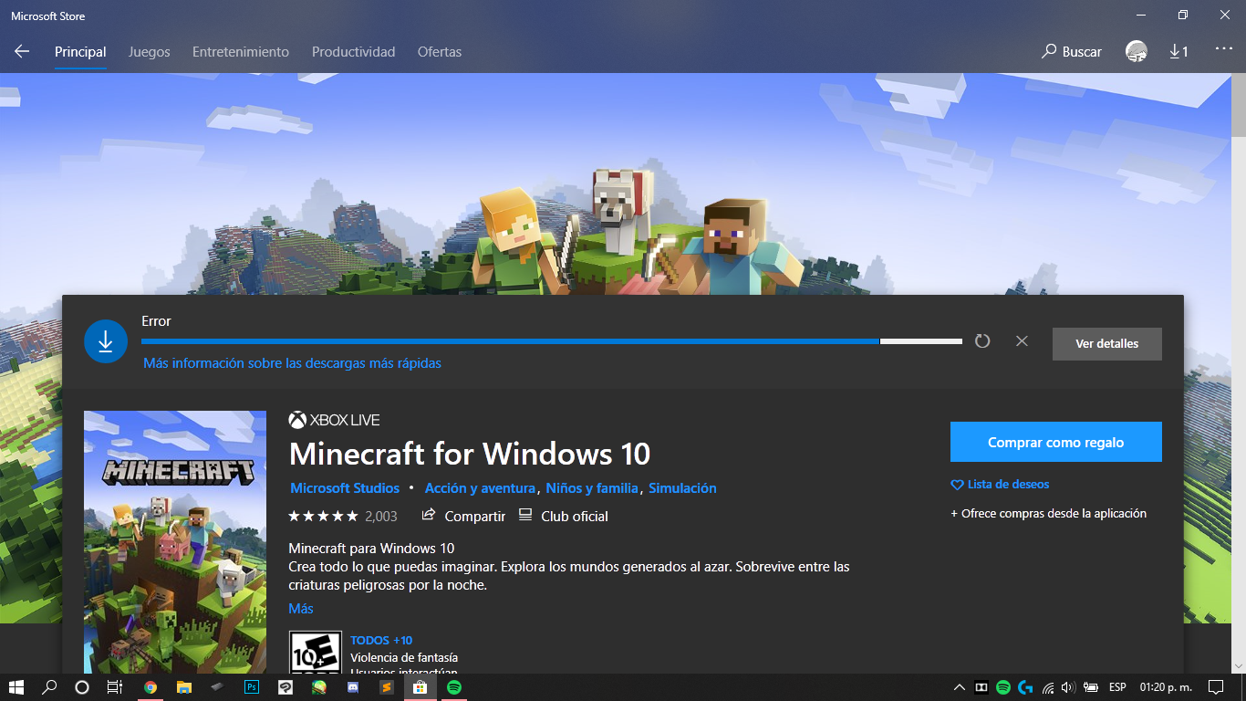 Competitivo niebla Residente Error al descargar Minecraft desde la Microsoft Store | 0x80070003 -  Microsoft Community