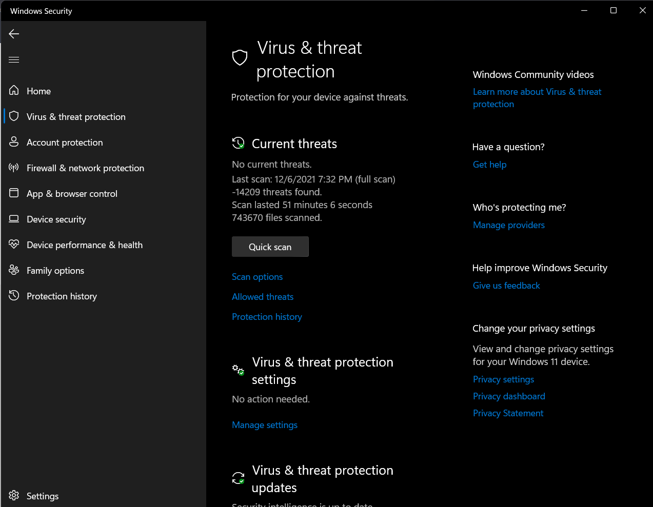 windows security in windows 11 - Microsoft Community