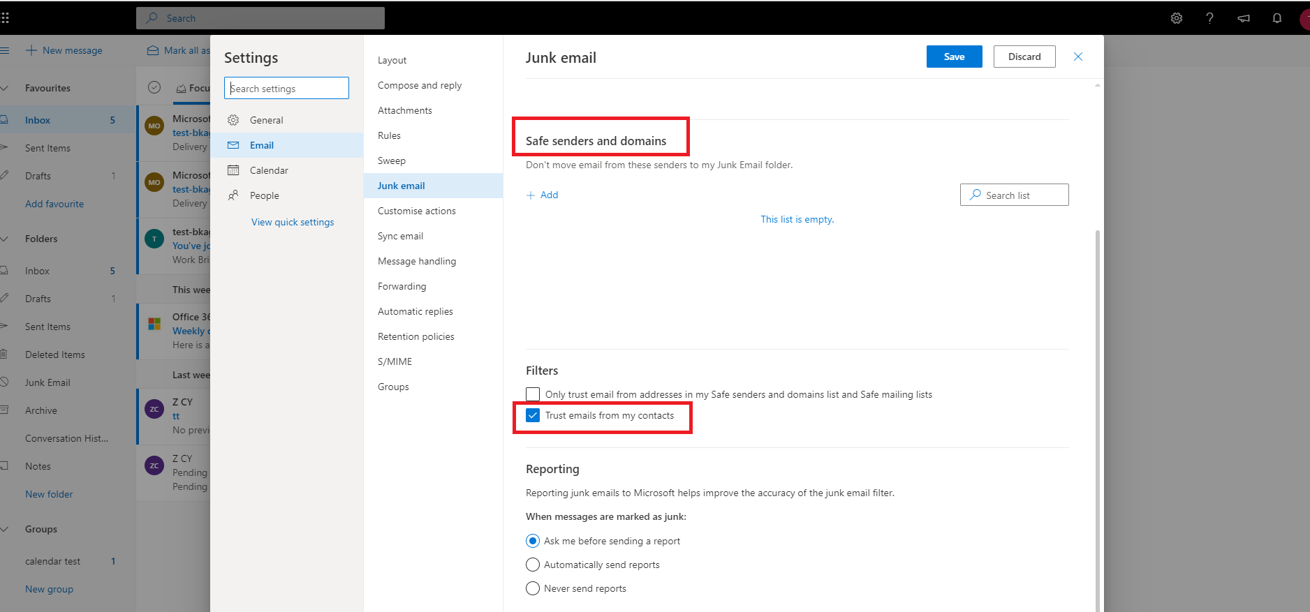 outlook.office365.com junk filter disabling? - Microsoft Community