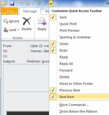 No up or down Arrow in Outlook - Microsoft Community