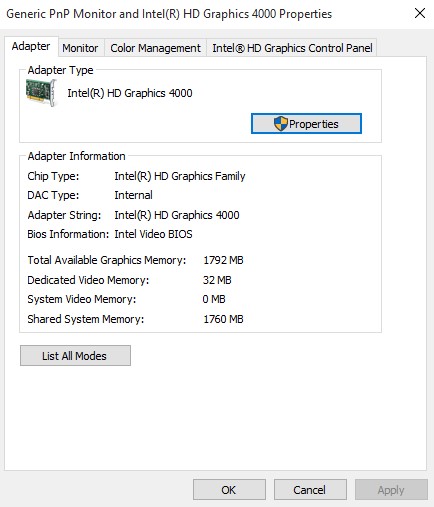 Intel 4000 clearance graphics driver