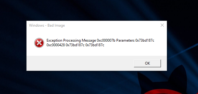 Exception processing message parameters. Ошибка Bad image. Windows Bad image. Bad image ошибка 0xc000012f Windows. Ошибка ROBLOXPLAYERBETA Bad image.