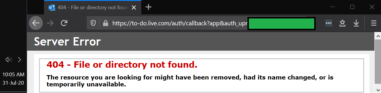 To Do 404 Error Microsoft Community