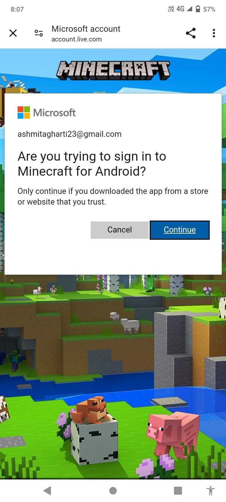 Are you trying to sign in in Minecraft for Android how to solve it -  Microsoft Community