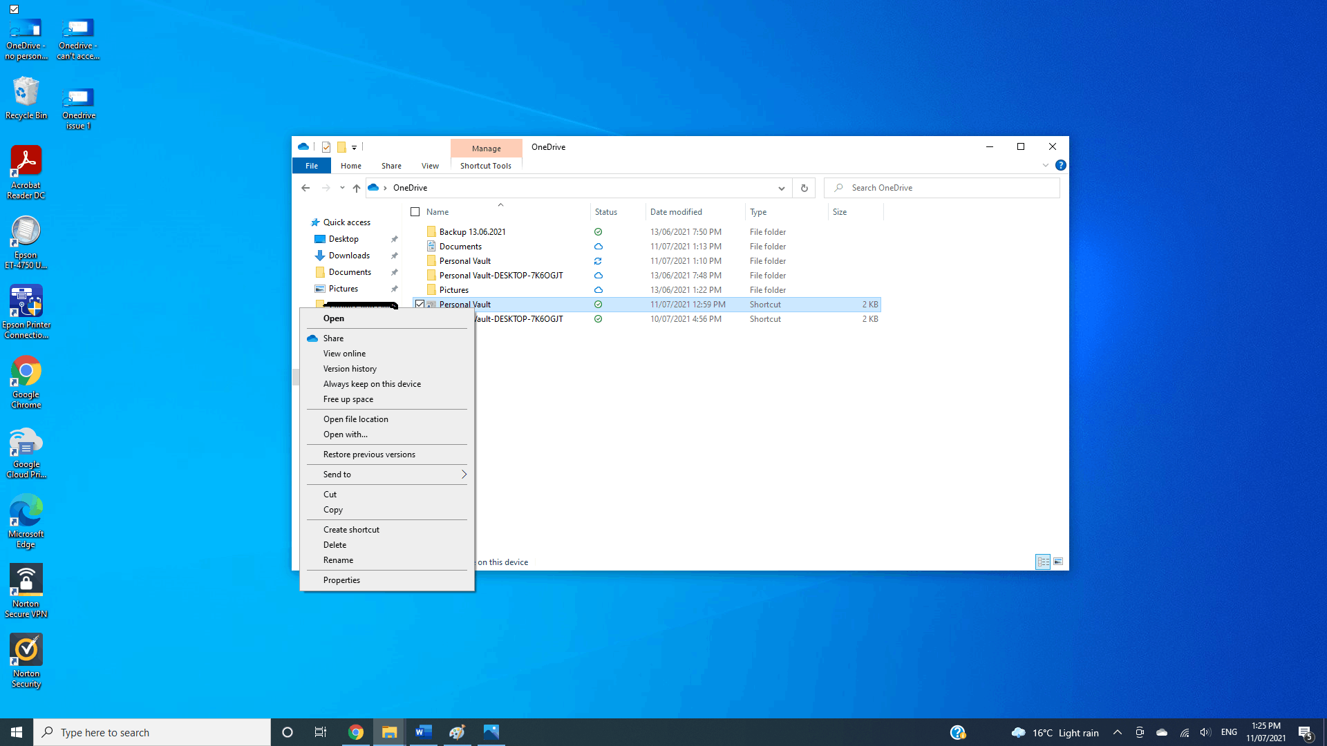 Can't Access Personal Vault In Onedrive On My Windows PC - Microsoft ...