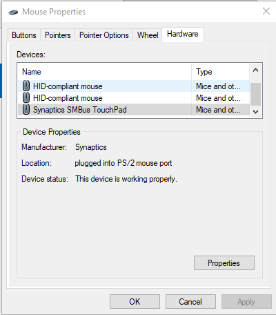 Ошибка synaptics smbus driver