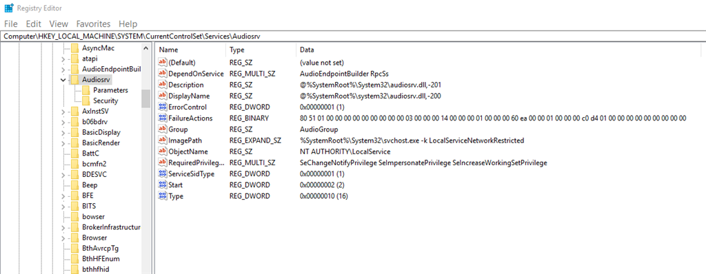 Windows 10 The Audio Service is not running and probably missing ...
