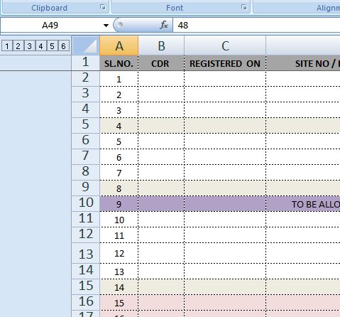 How do I remove the numbers displaying the side of the excel sheet