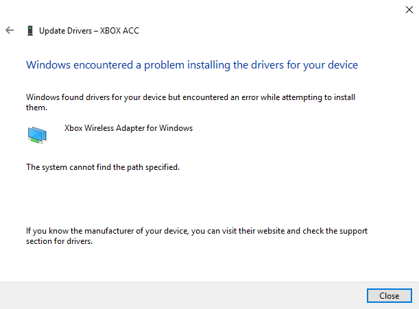 The System Cannot Find The Path Specified Installing A Driver Microsoft Community