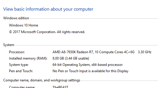 8gb Ram Installed Only 344 Gb Ram Usable Microsoft Community 3675