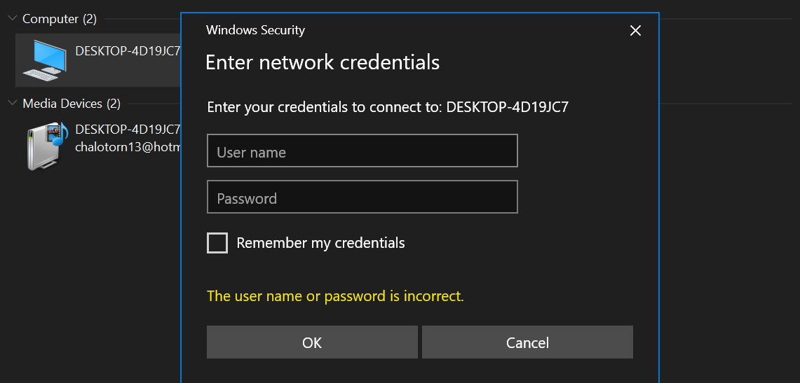 Enter Network Credentials Access Error On Windows 10 - Microsoft Community