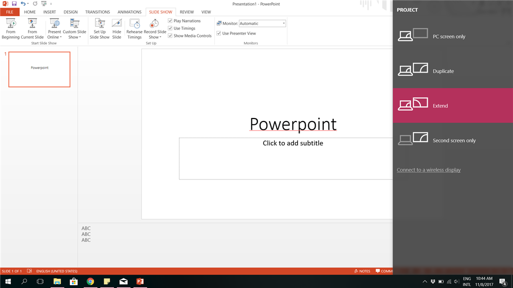 powerpoint 365 presenter view not working