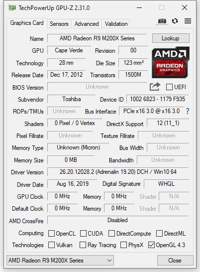 Amd radeon sale r9 m200x