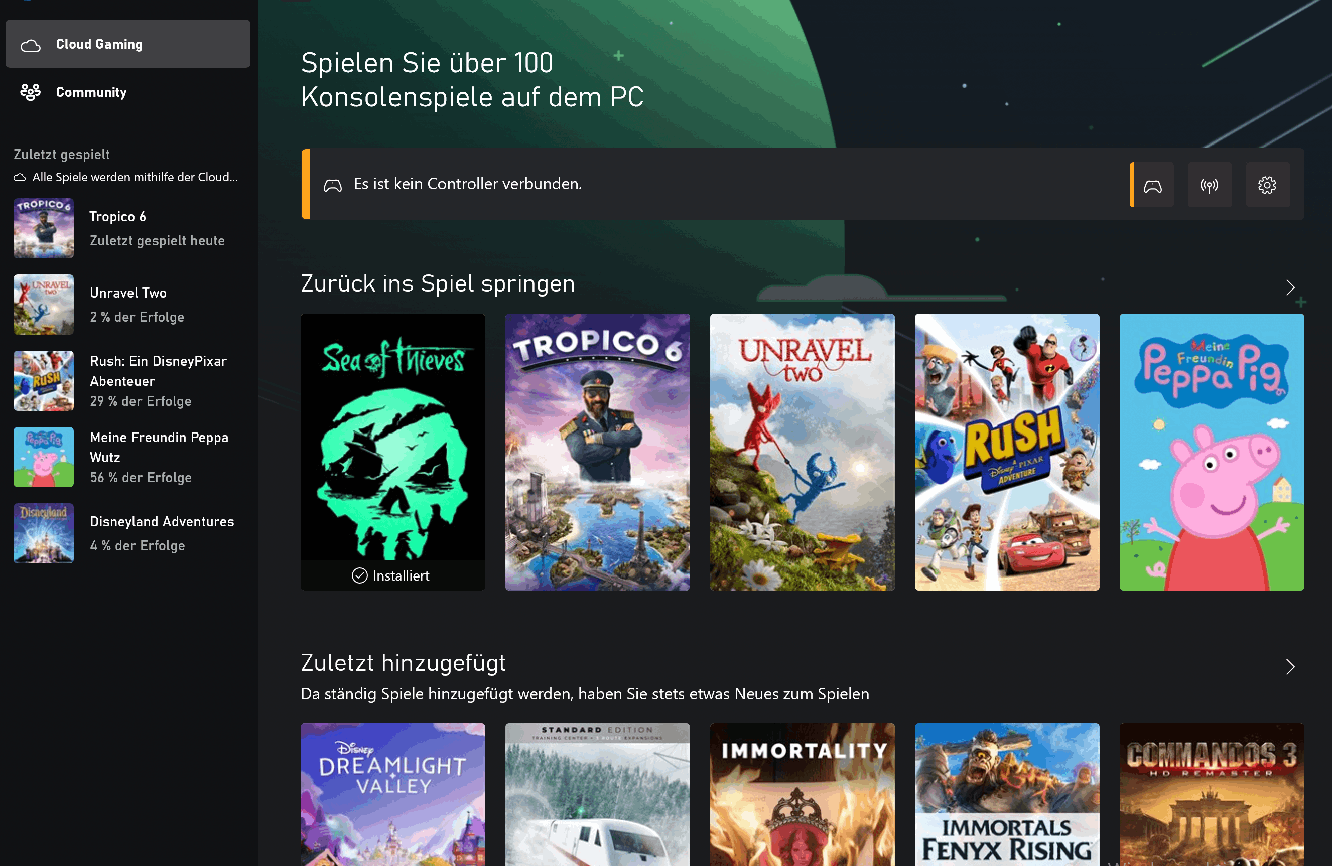 GAMES PURCHASED IN THE XBOX STORE APPEARING IN XBOX CLOUD GAMING