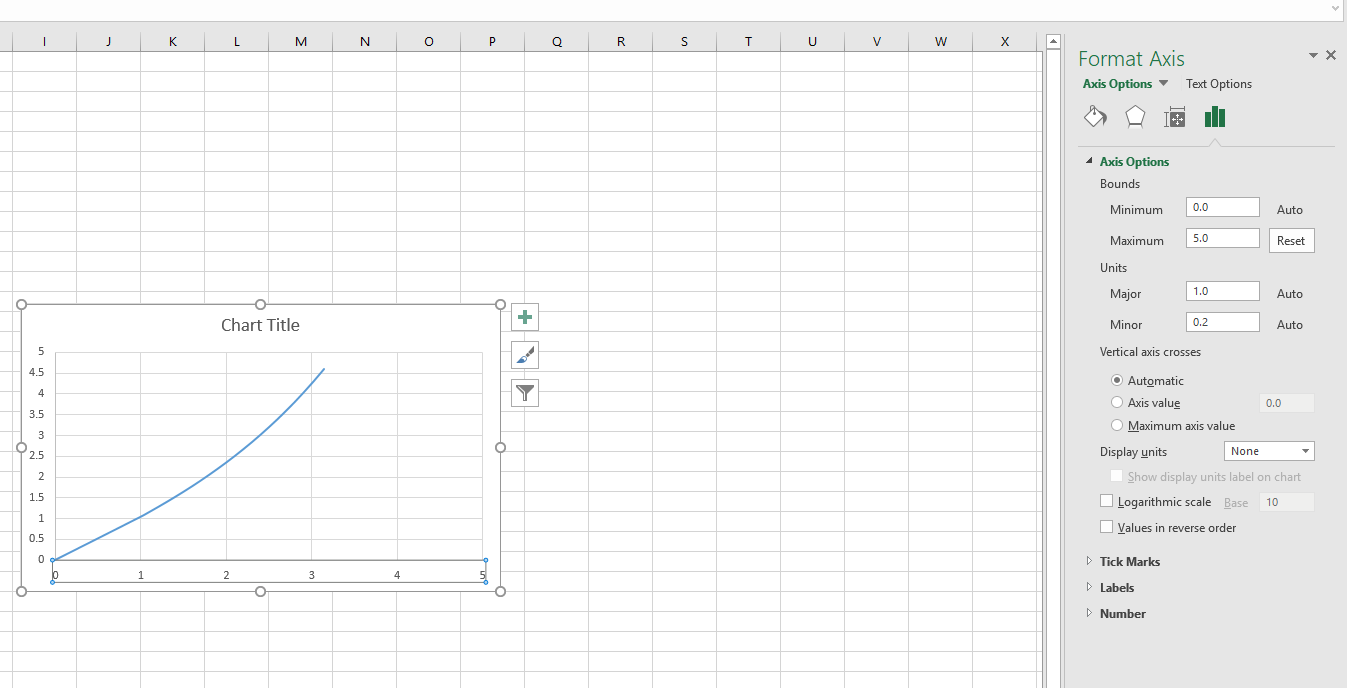 How to scale horizontal & vertical axes equally in an Excel Chart