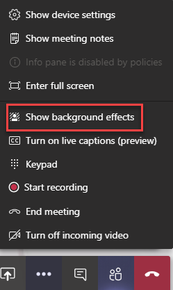 Teamsの会議で その他のオプション に 背景をぼかす が表示されません マイクロソフト コミュニティ