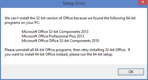 office 2013 32 bit or 64 bit